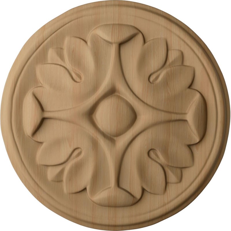 Ekena Millwork ROS04X04RAAL Raymond Round Rosette, 4 1/4"W x 4 1/4"H x 1/2"P, Alder - Image 1
